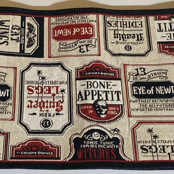 HALLOWEEN KITCHEN DINING DECOR Table Runner TOWELS Witch Skull Spider Theme - Picture 5 of 14